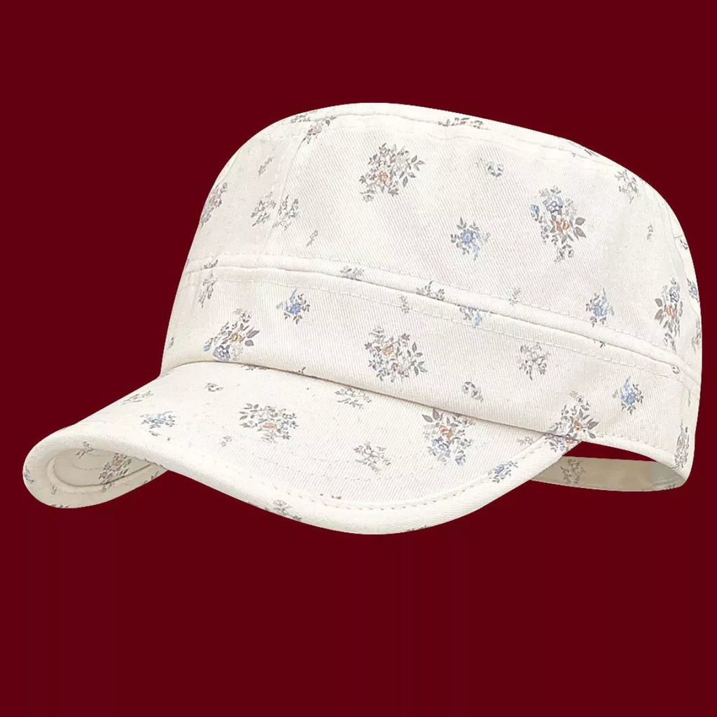 Floral Print Flat Top Hat