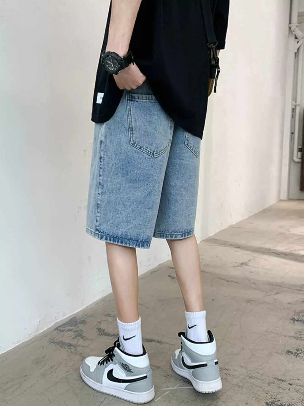Men's Acid Wash Denim Shorts