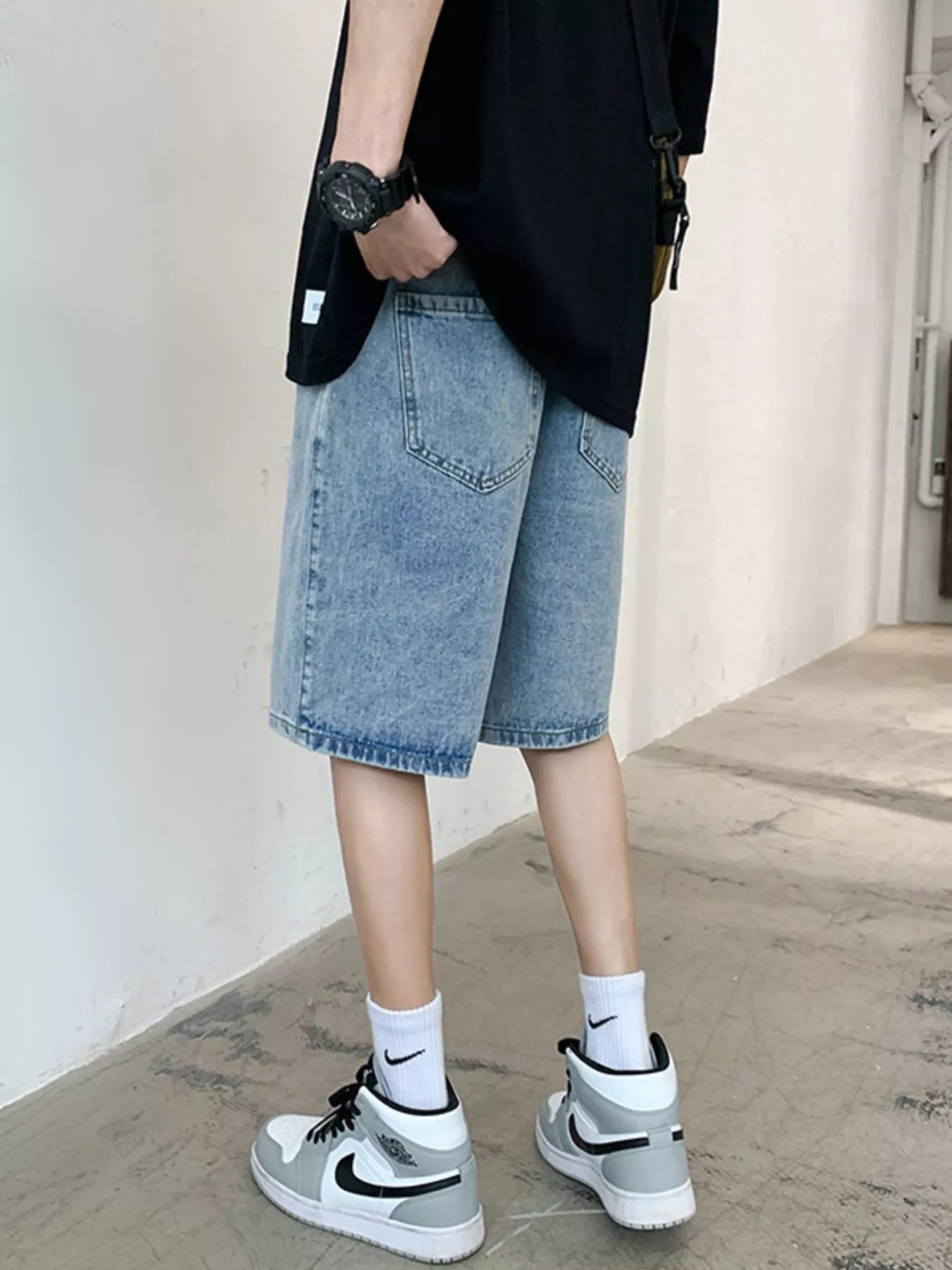Men's Acid Wash Denim Shorts