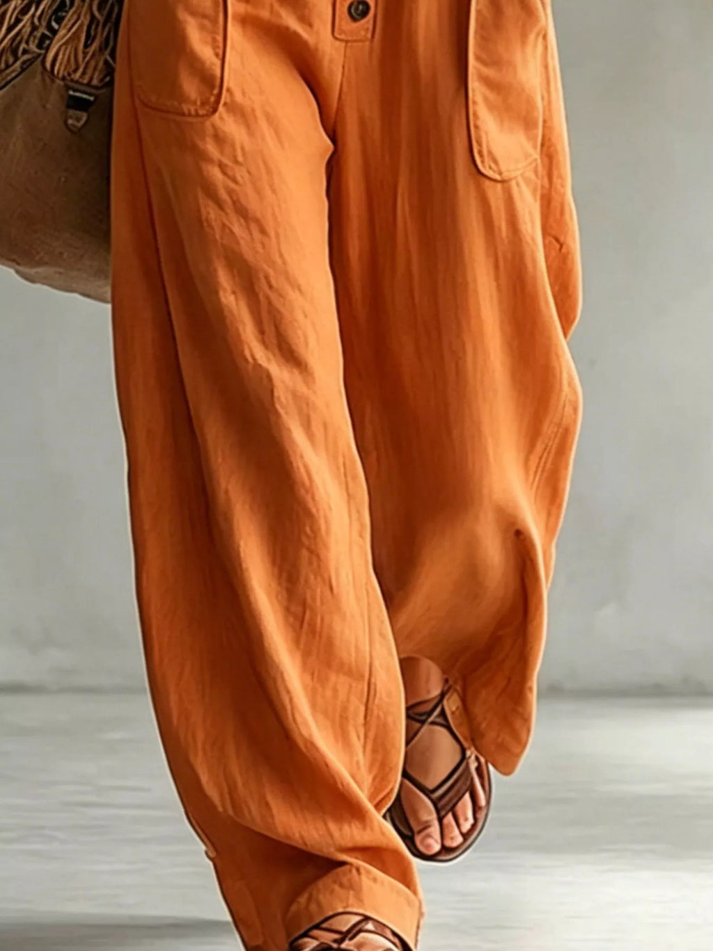 Full Size Long Sleeve Button Front Jumpsuit Plus Size