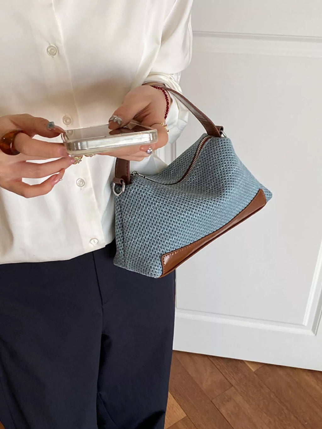 Woven Texture Crossbody Bag