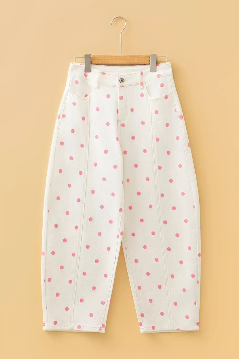 Polka Dot Wide-Leg Jeans