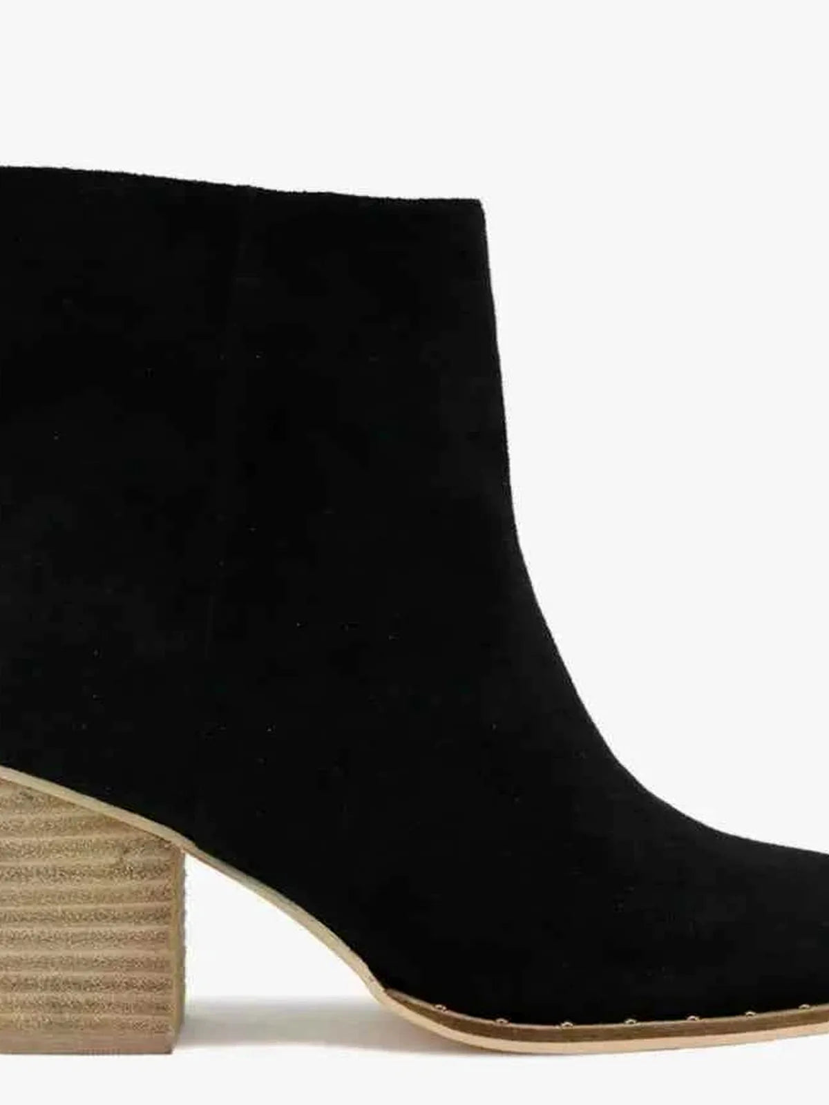 Suede Point Toe Ankle Booties with Mid Heel