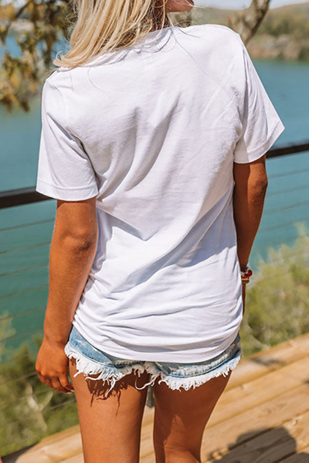 White American Flag Retro Inspired Graphic Tee