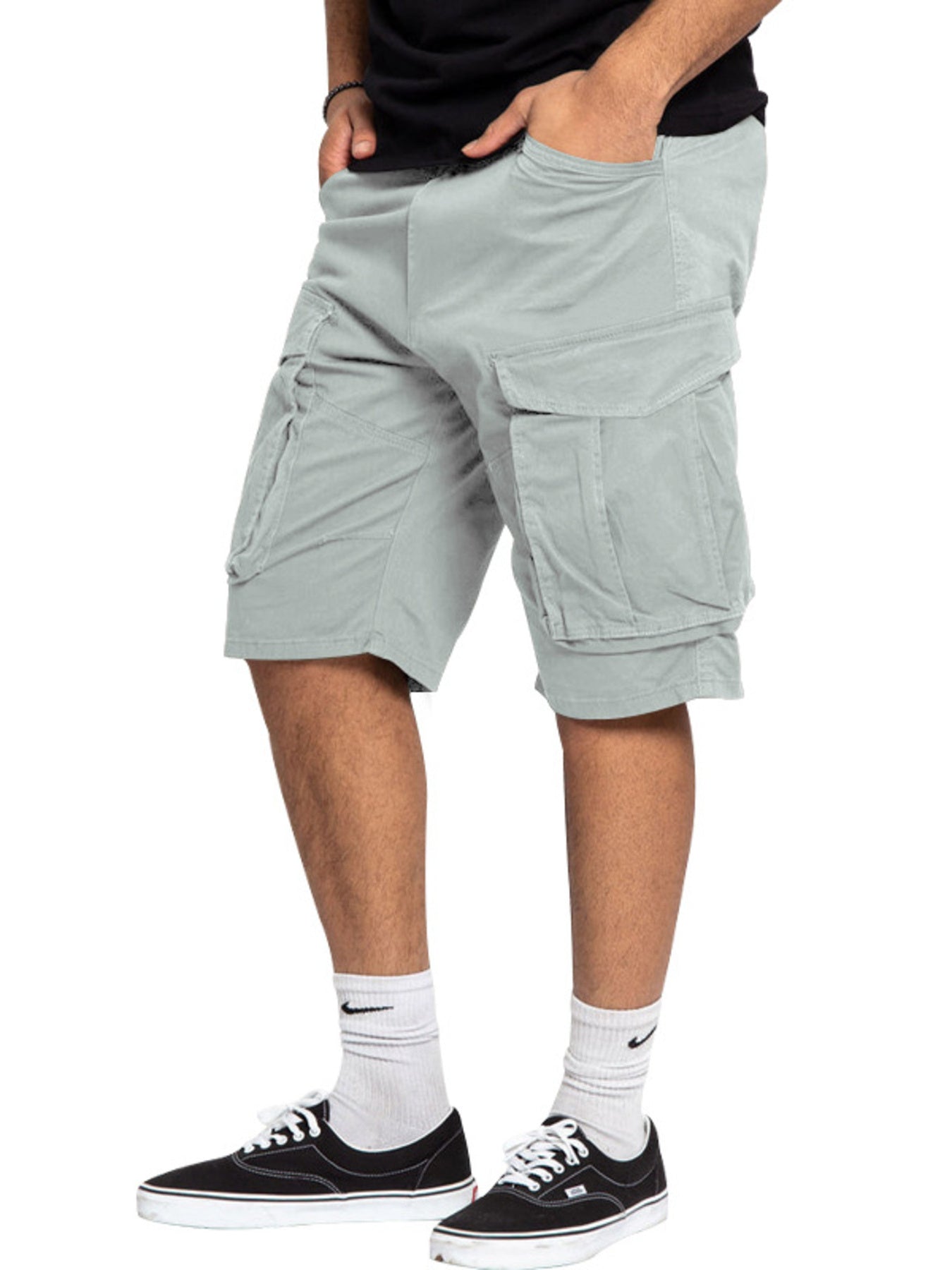 Men's Full Size Cargo Shorts with Multiple Pockets Plus Size