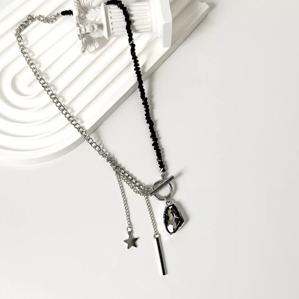 Gothic Punk Star Charm Toggle Necklace