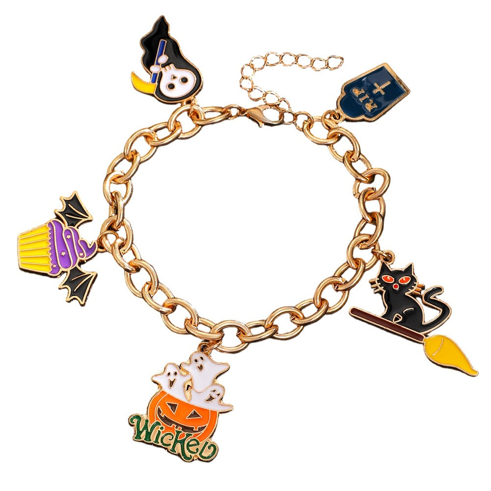 Halloween Cartoon Pumpkin Ghost Bracelet