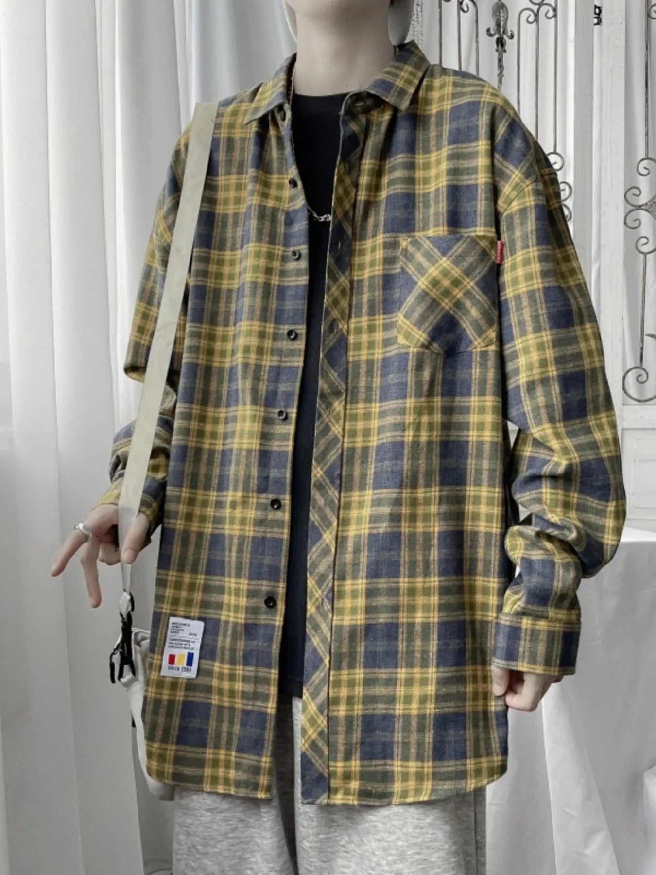Men's Plus Size Plaid Button Up Shirt