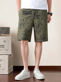 Men's Plus Size Printed Drawstring Shorts
