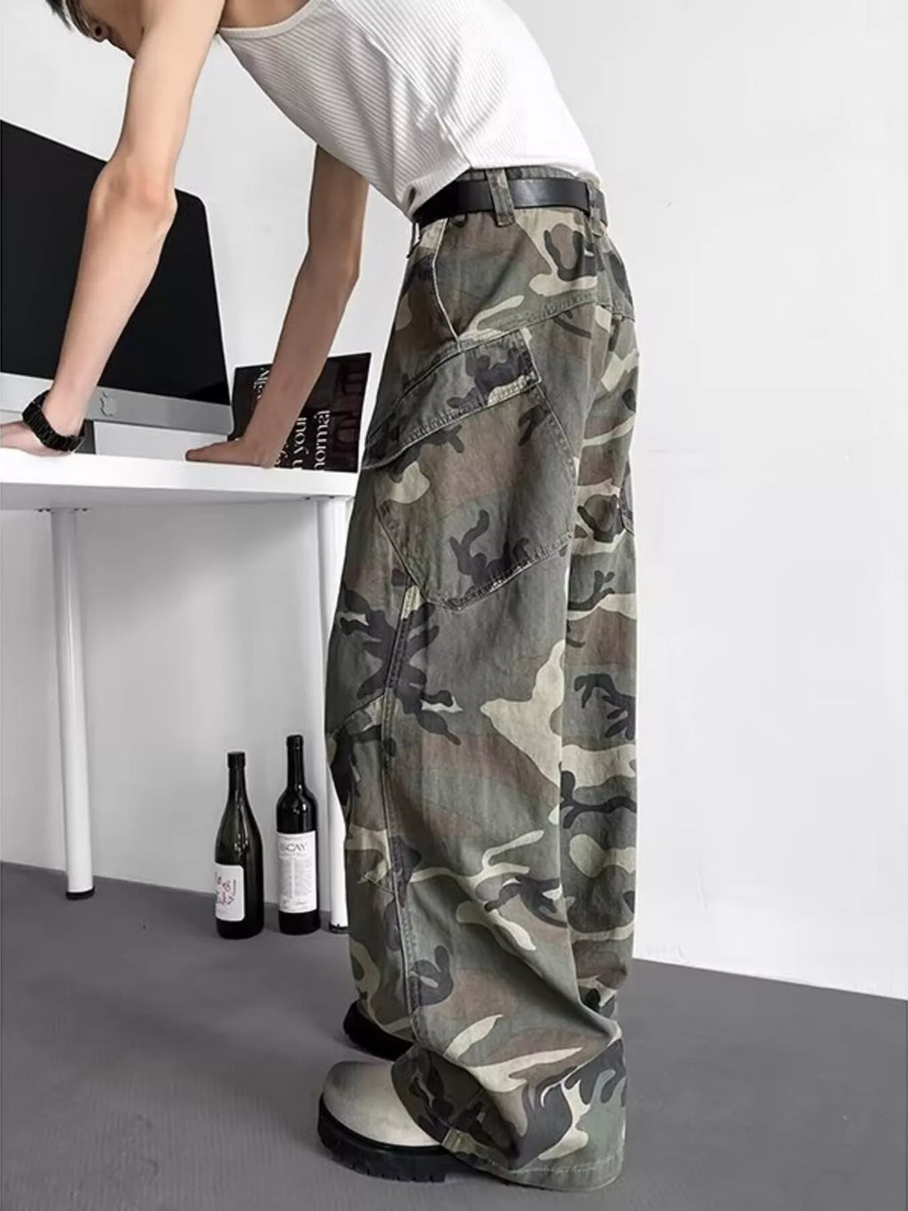 Men's Plus Size Loose Fit Camouflage Cargo Pants