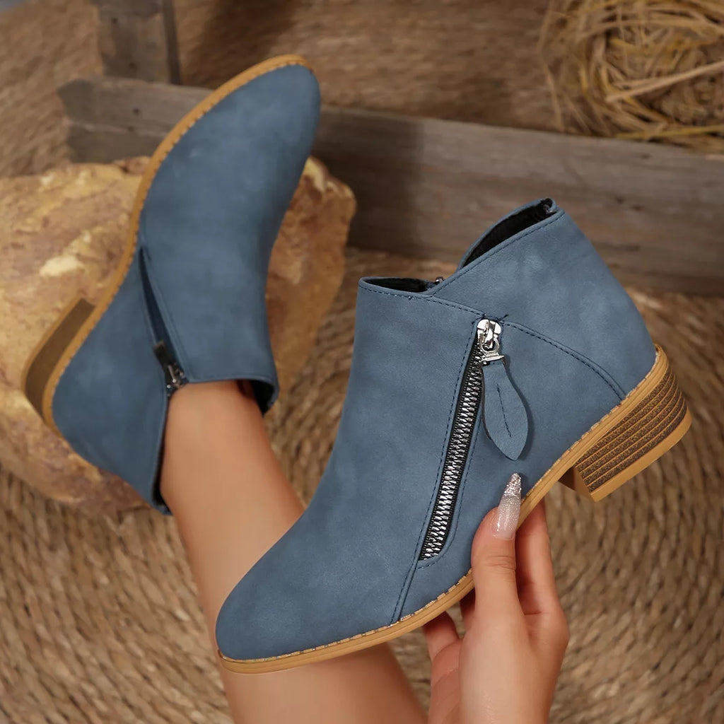 Block Heels Ankle Boots