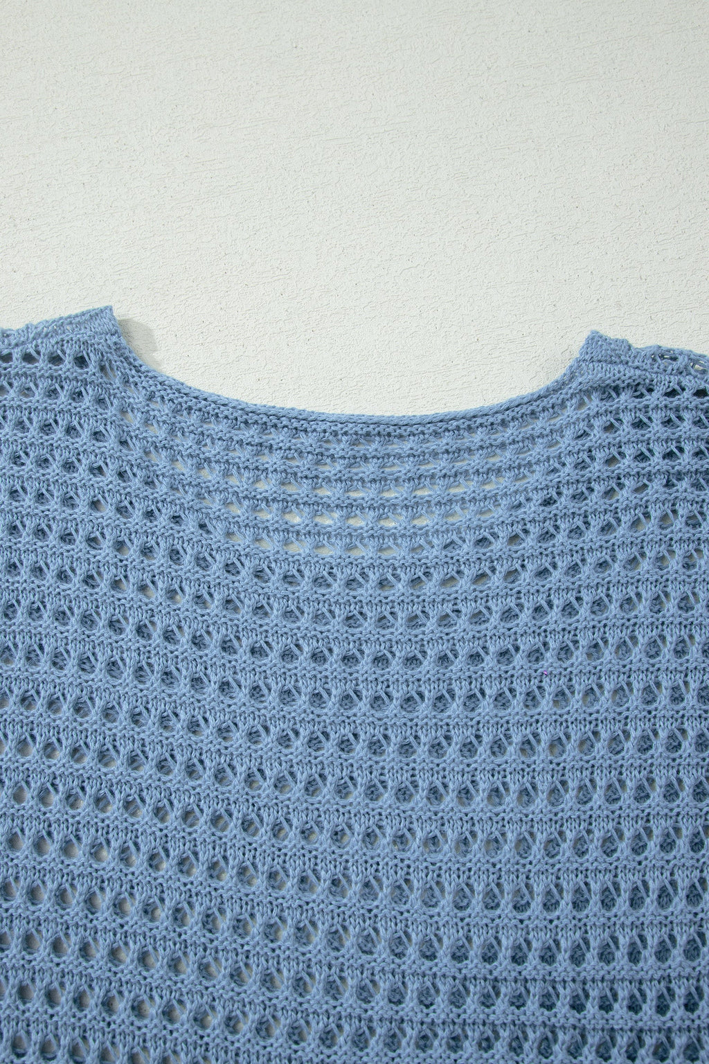 Myosotis Long Sleeve Crochet Knit Sweater Round Neck Loose Fit Casual Pullover