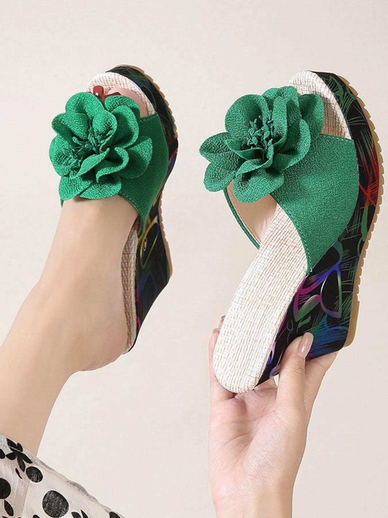 Peep Toe Wedge Sandals