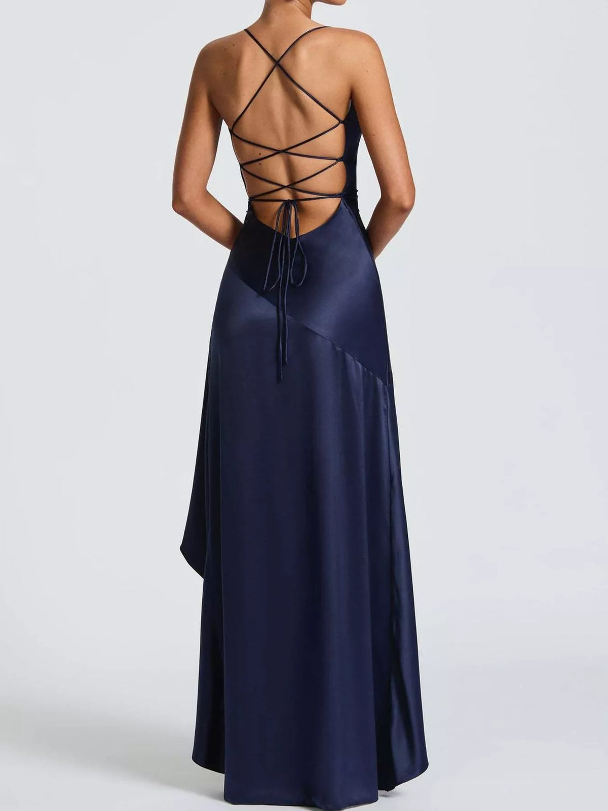 High-Low Ruffle Hem Evening Dress