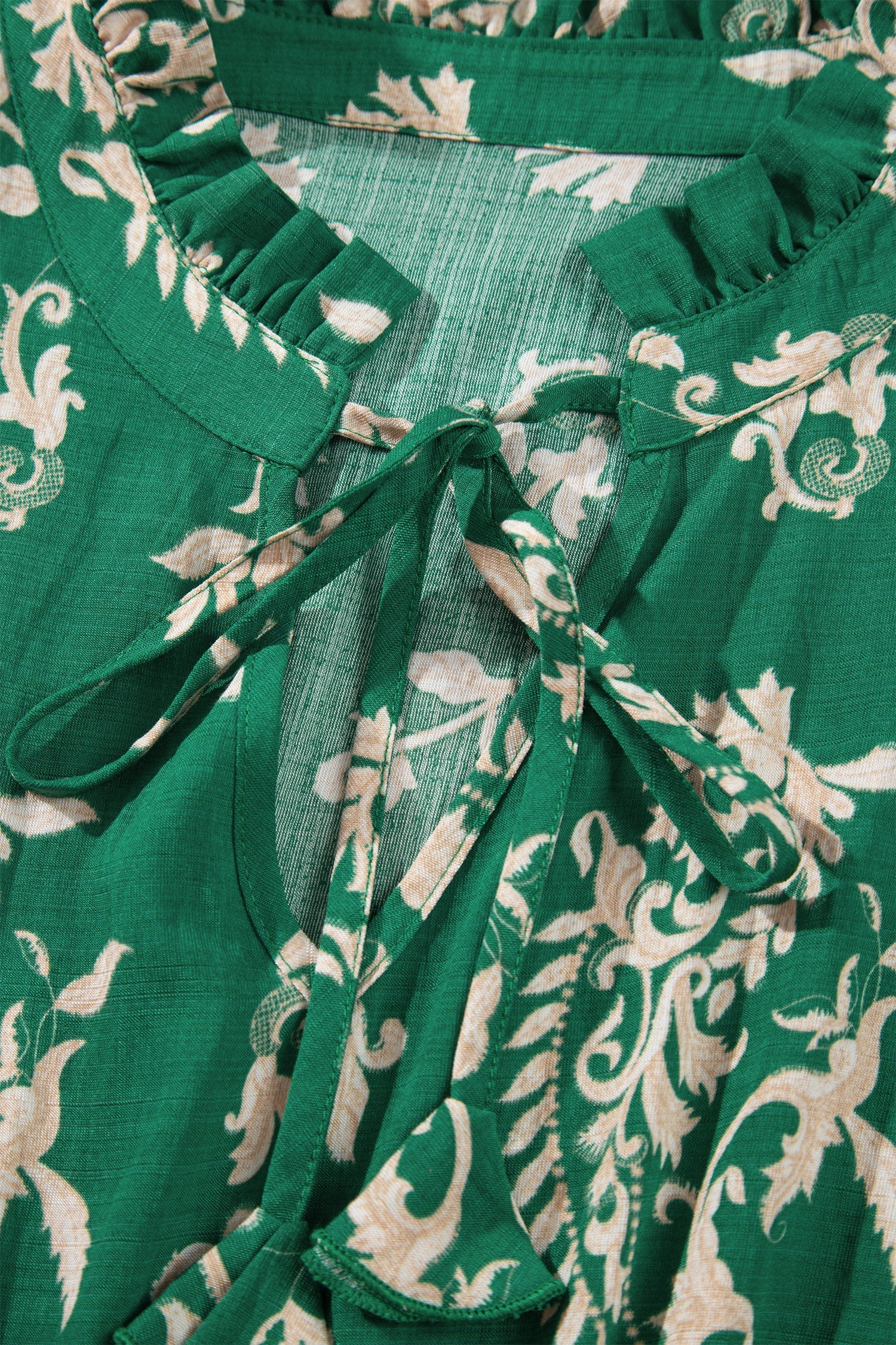 Green Floral Print V Neck Shift Dress Plus Size Dress