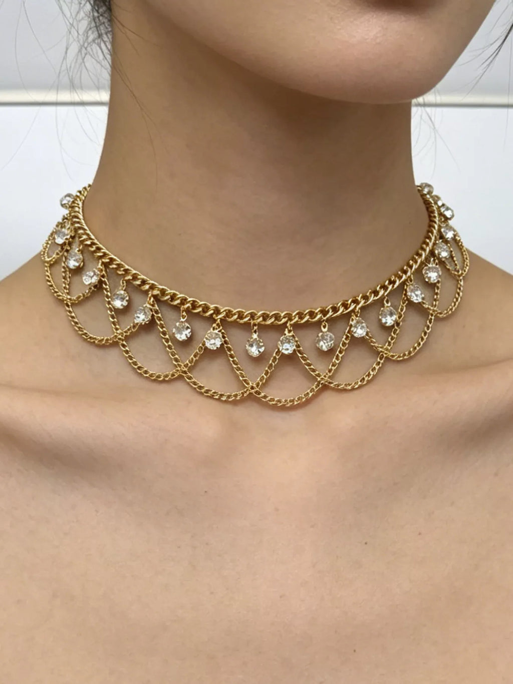18K Gold-Plated Zircon Chain Necklace
