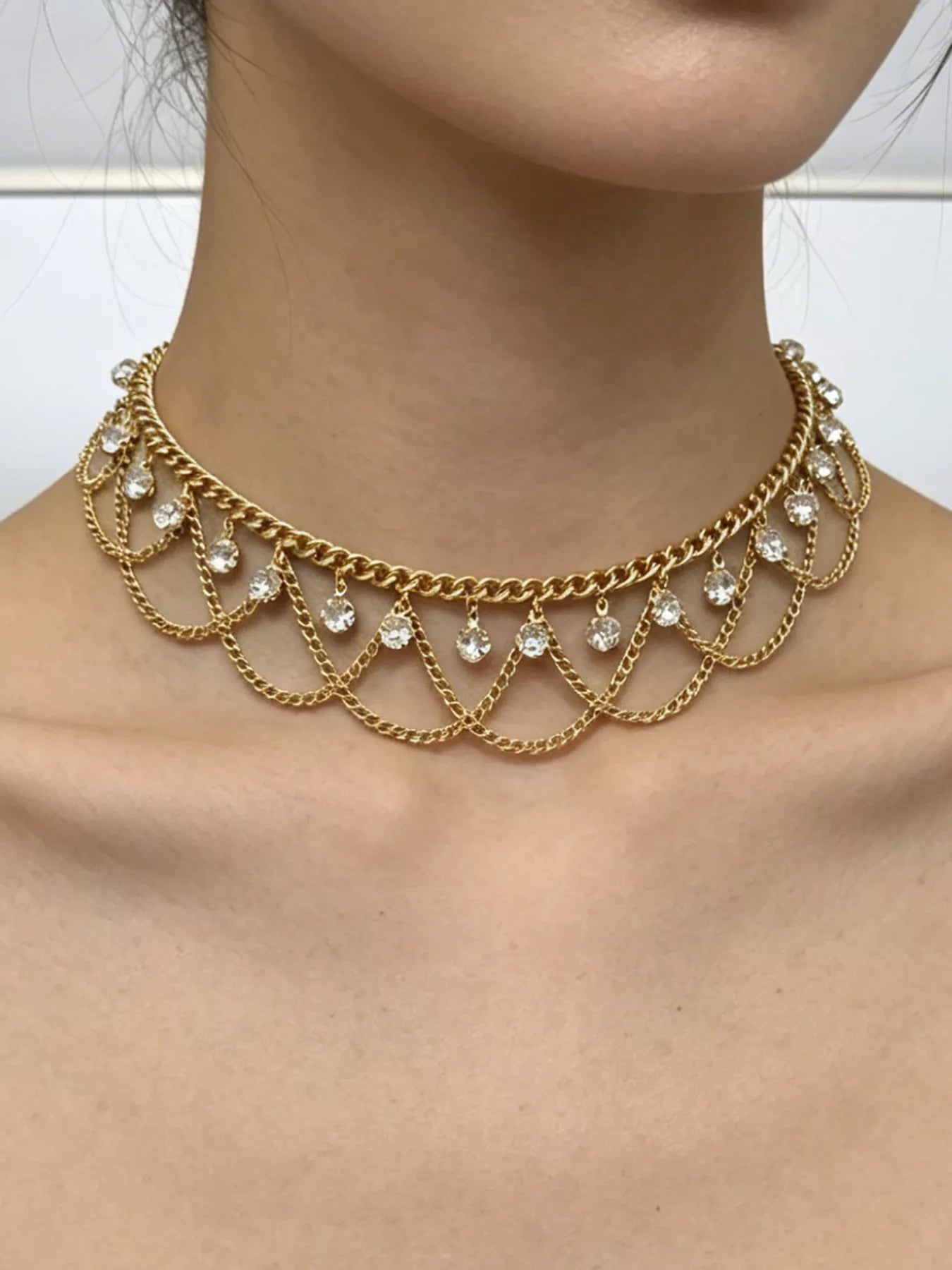 18K Gold-Plated Zircon Chain Necklace