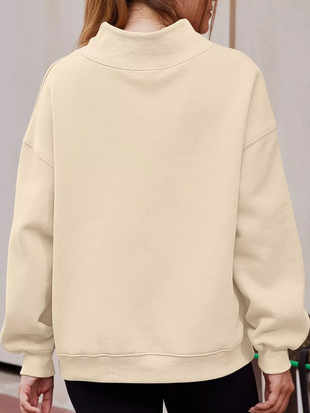 Oversized Mock Neck Long Sleeve Sweatshirt