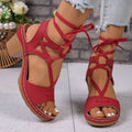 Lace-Up Block Heel Sandals