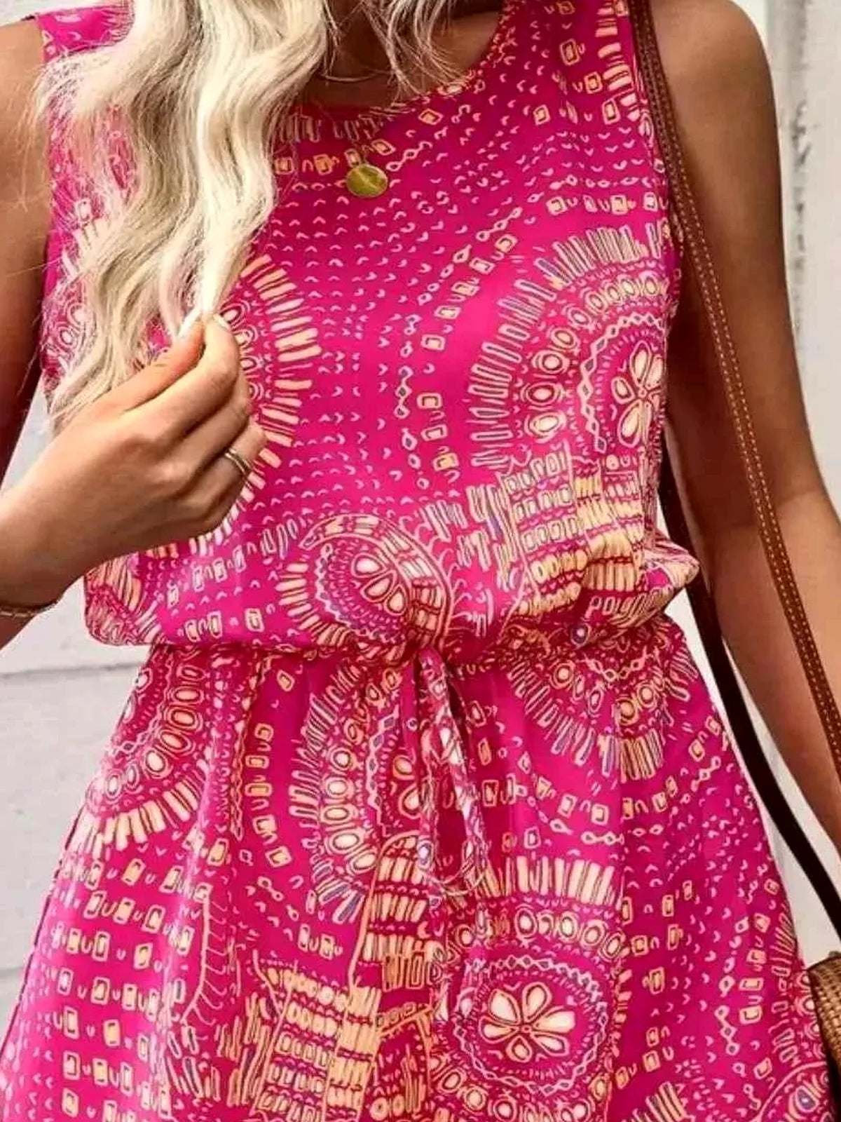 Boho Floral Print Sleeveless Summer Romper