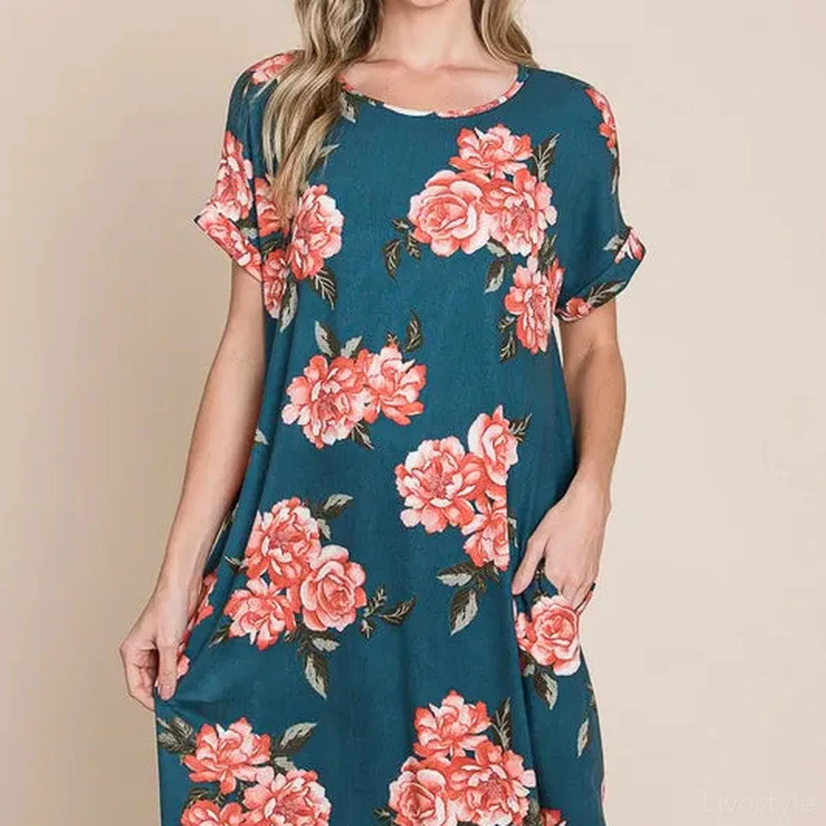Floral Tee Dress with Pockets