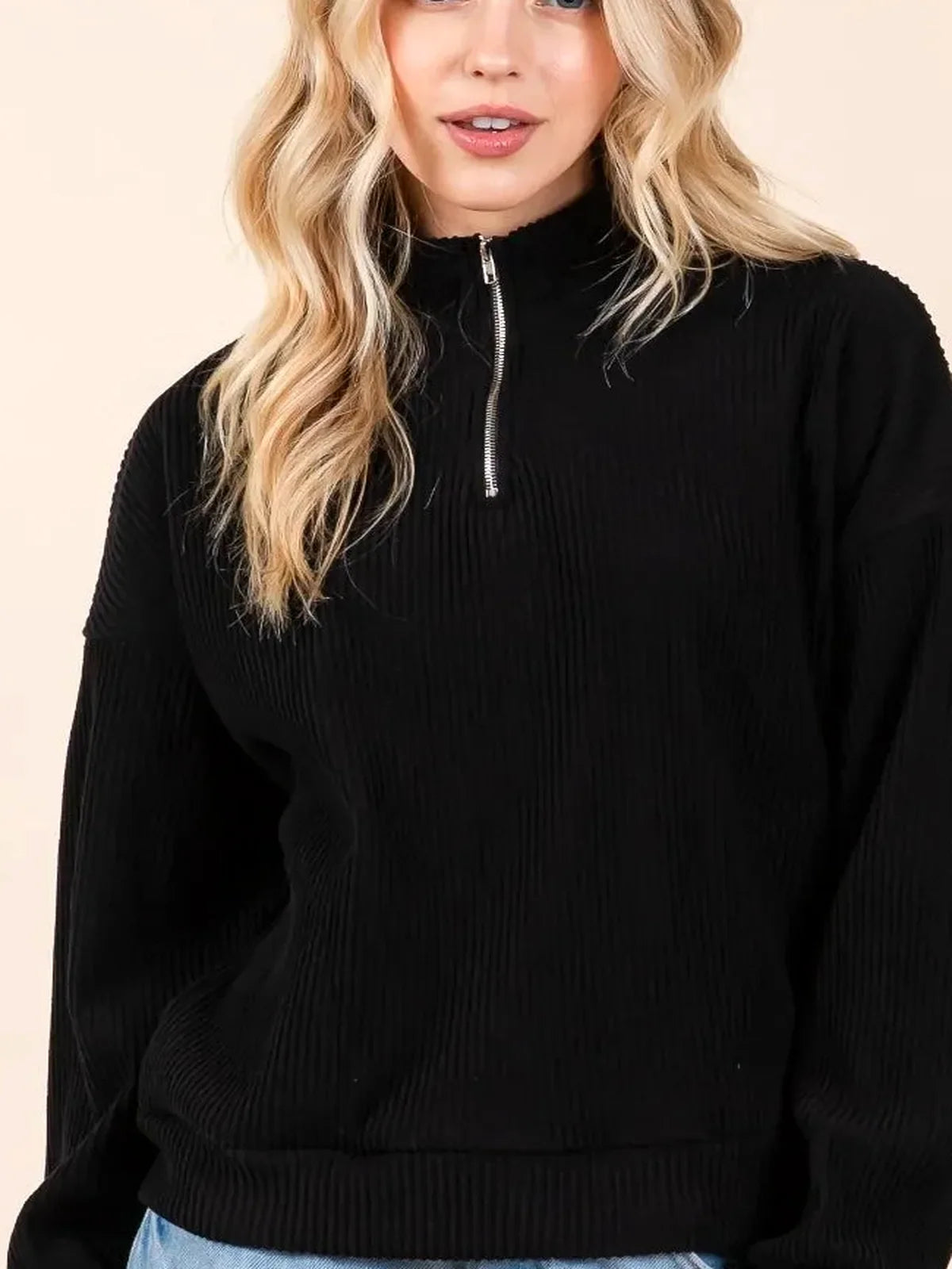 Quarter-Zip Pullover Sweatshirt with Pockets