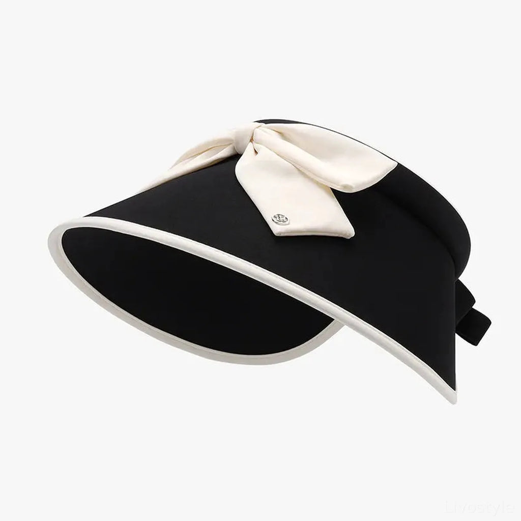 Bow Ice Silk Sun Hat with Visor