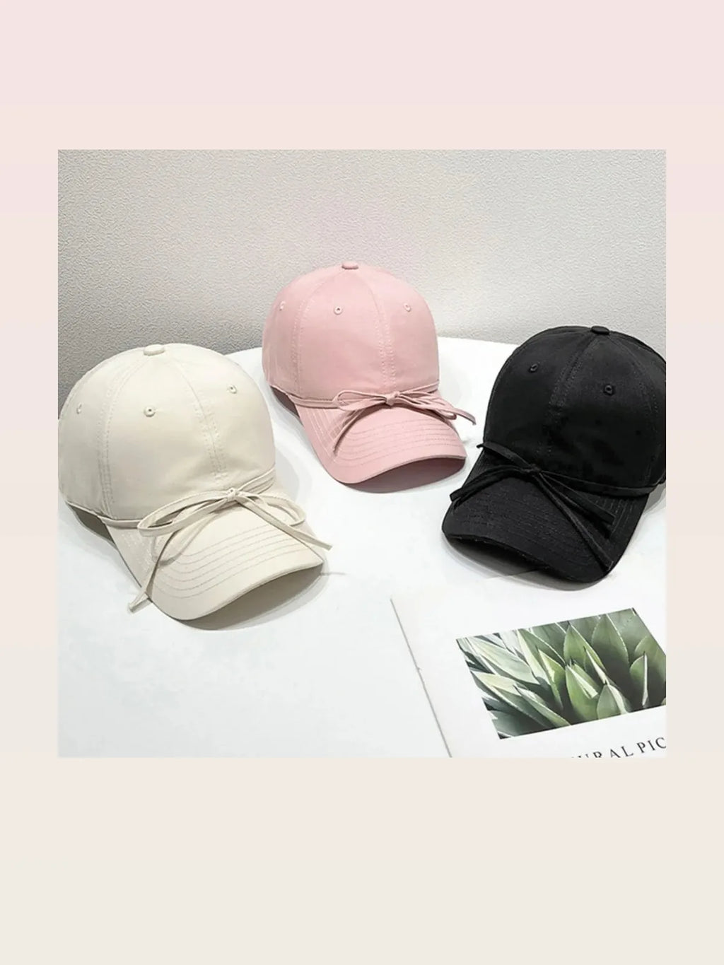 Bow Detail Solid Color Knit Baseball Cap