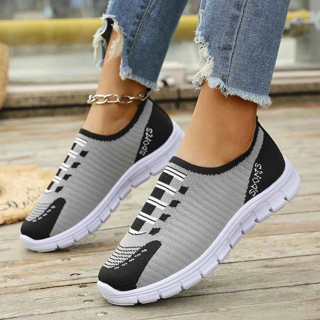 Lightweight Mesh Knit Slip-On Sneakers