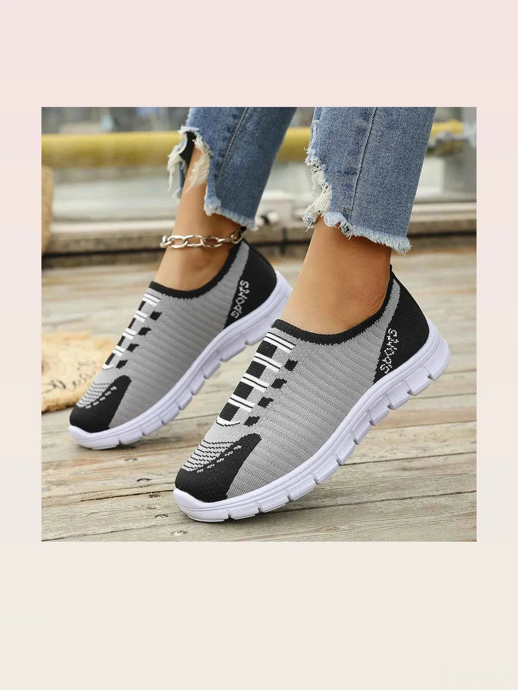 Lightweight Mesh Knit Slip-On Sneakers