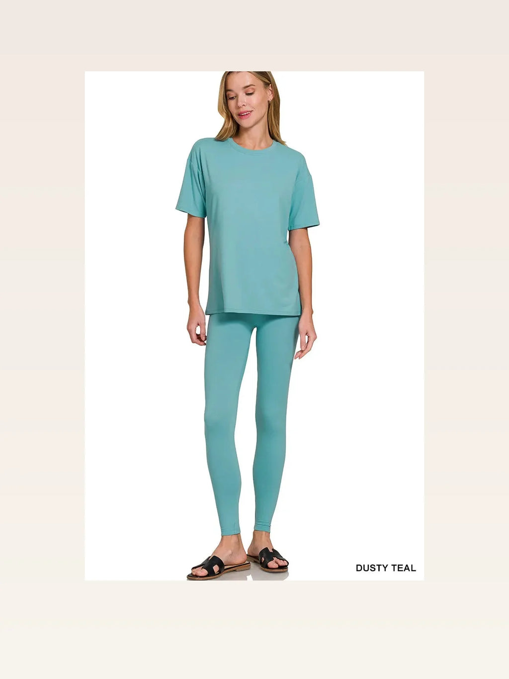 Brushed Microfiber Short Sleeve Top and Pants Lounge Set