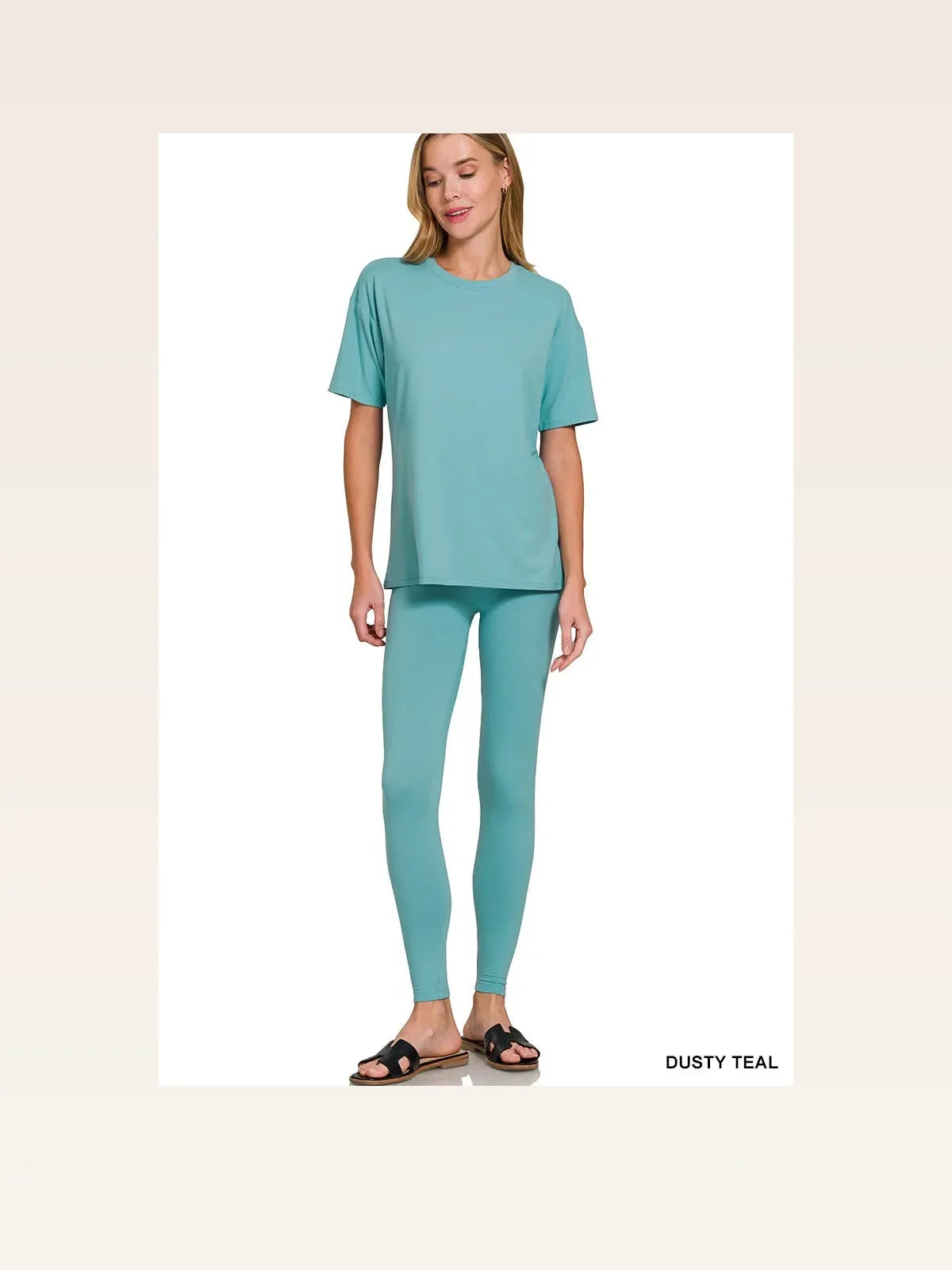Brushed Microfiber Short Sleeve Top and Pants Lounge Set