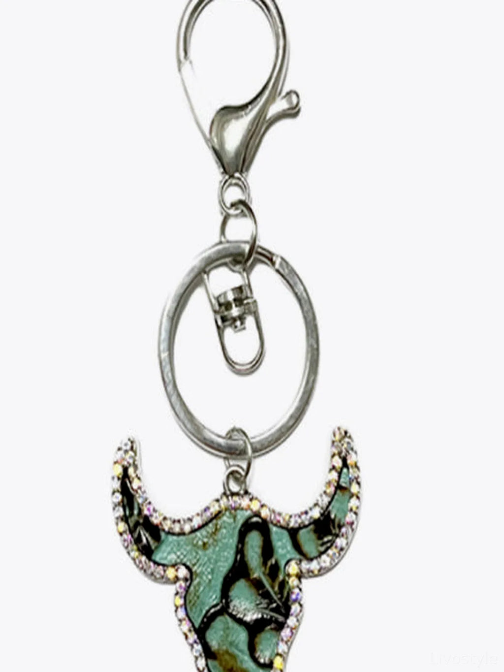 Bull Shape Rhinestone Western Key Chain