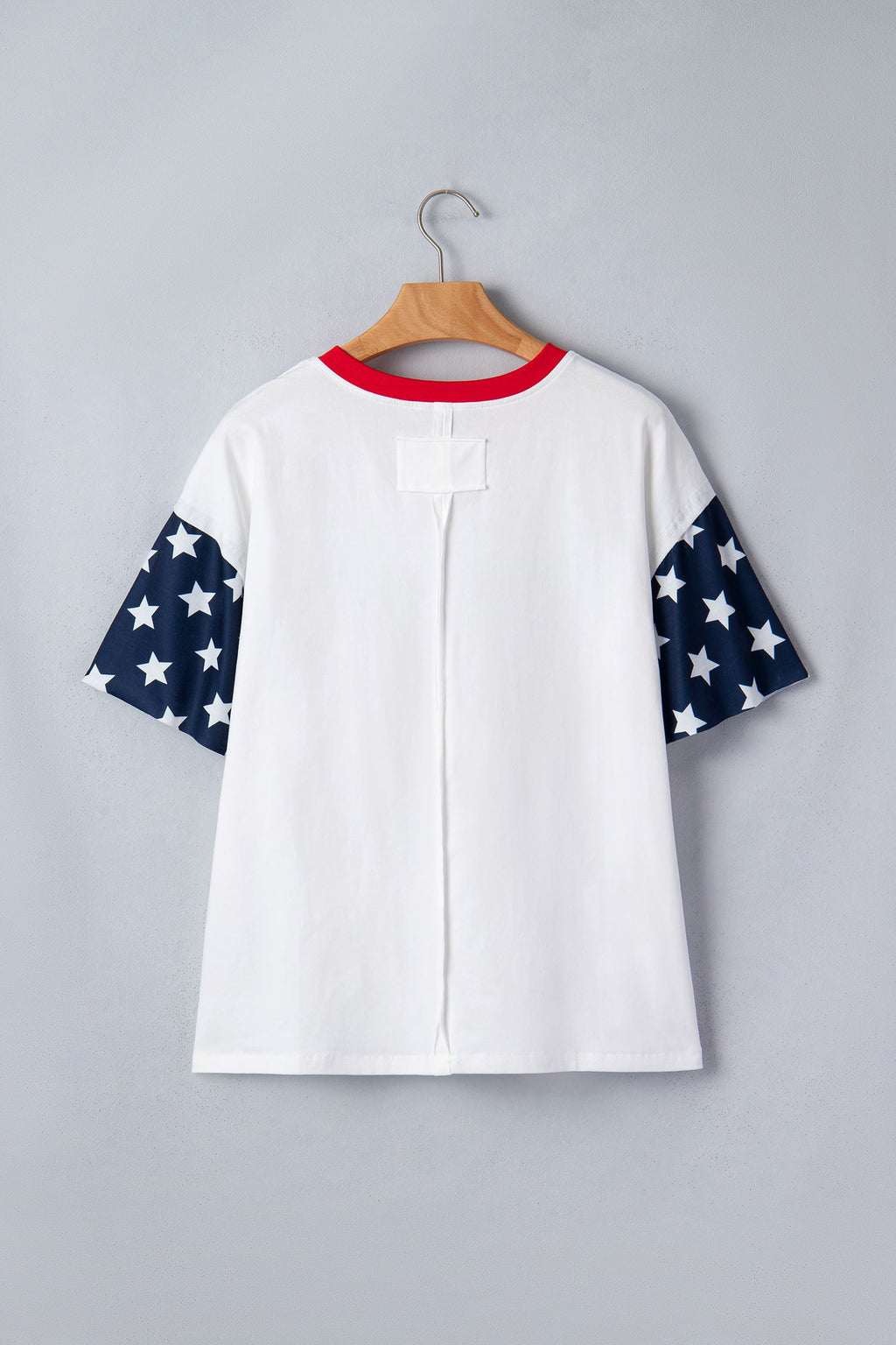 Jet Stream Flag Print USA Graphic Patchwork Casual Tee