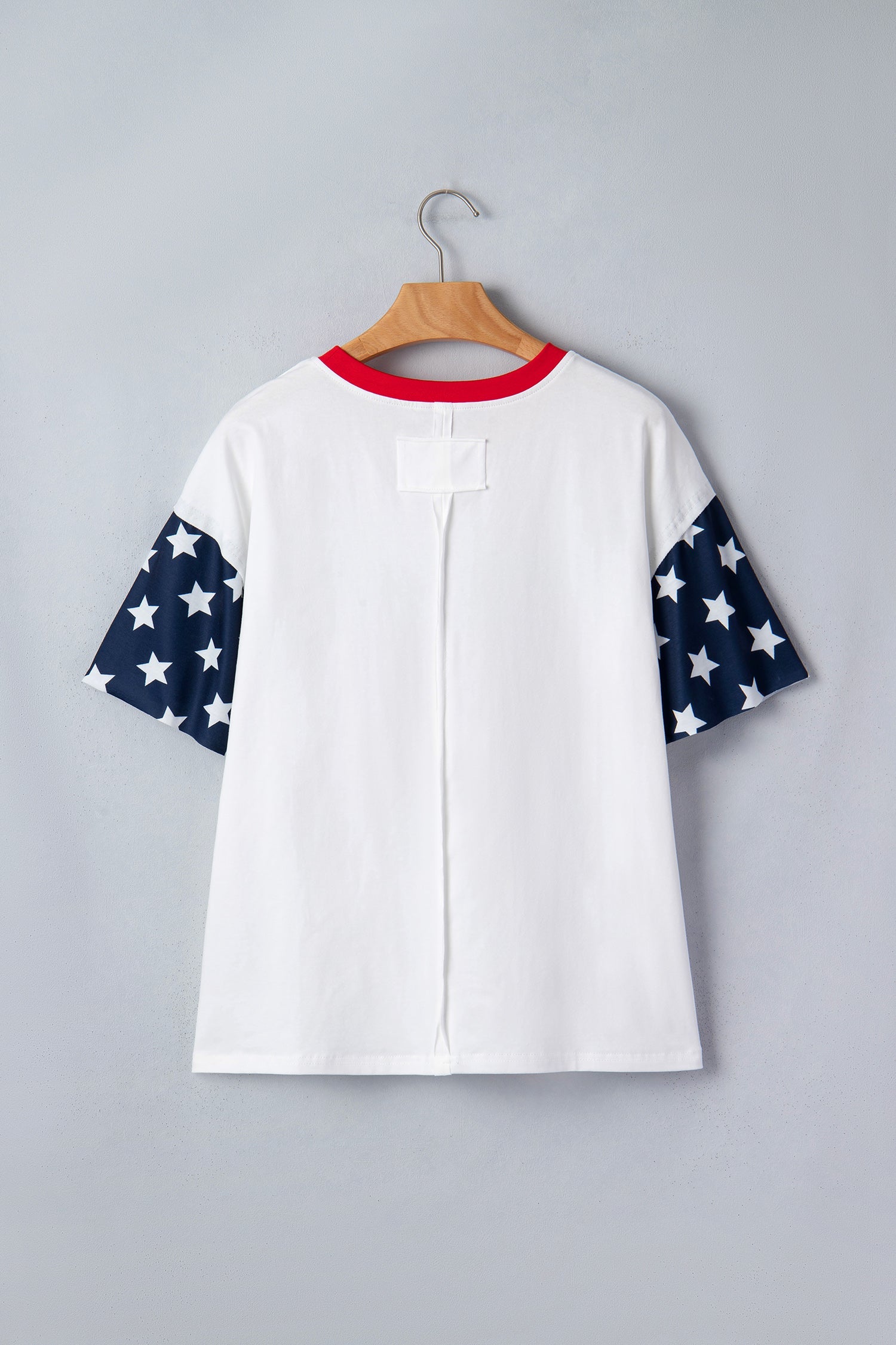 Jet Stream Flag Print USA Graphic Patchwork Casual Tee