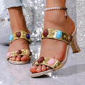 Open Toe Block Heels Sandals