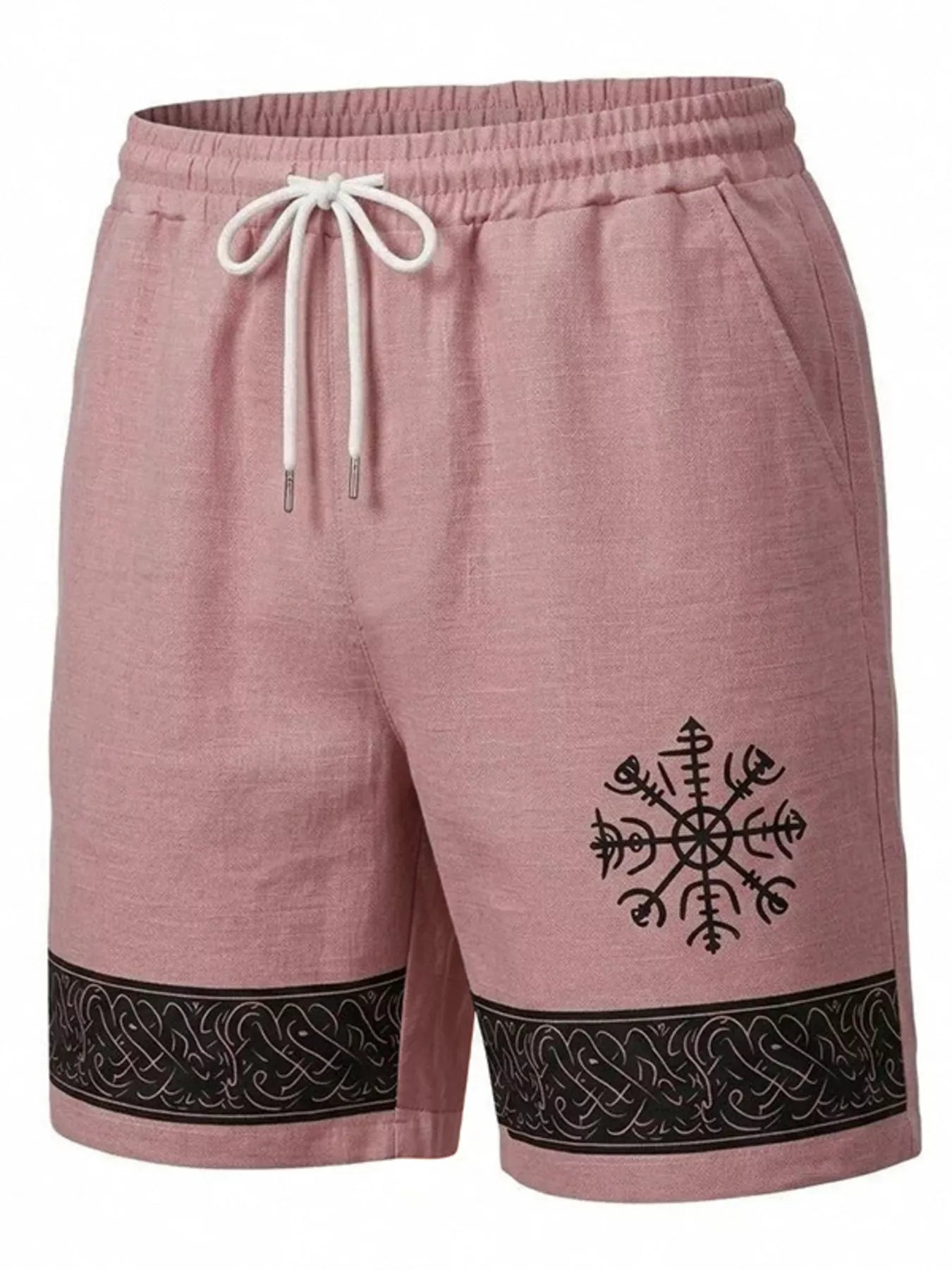 Men's Full Size Linen Blend Drawstring Shorts Plus Size