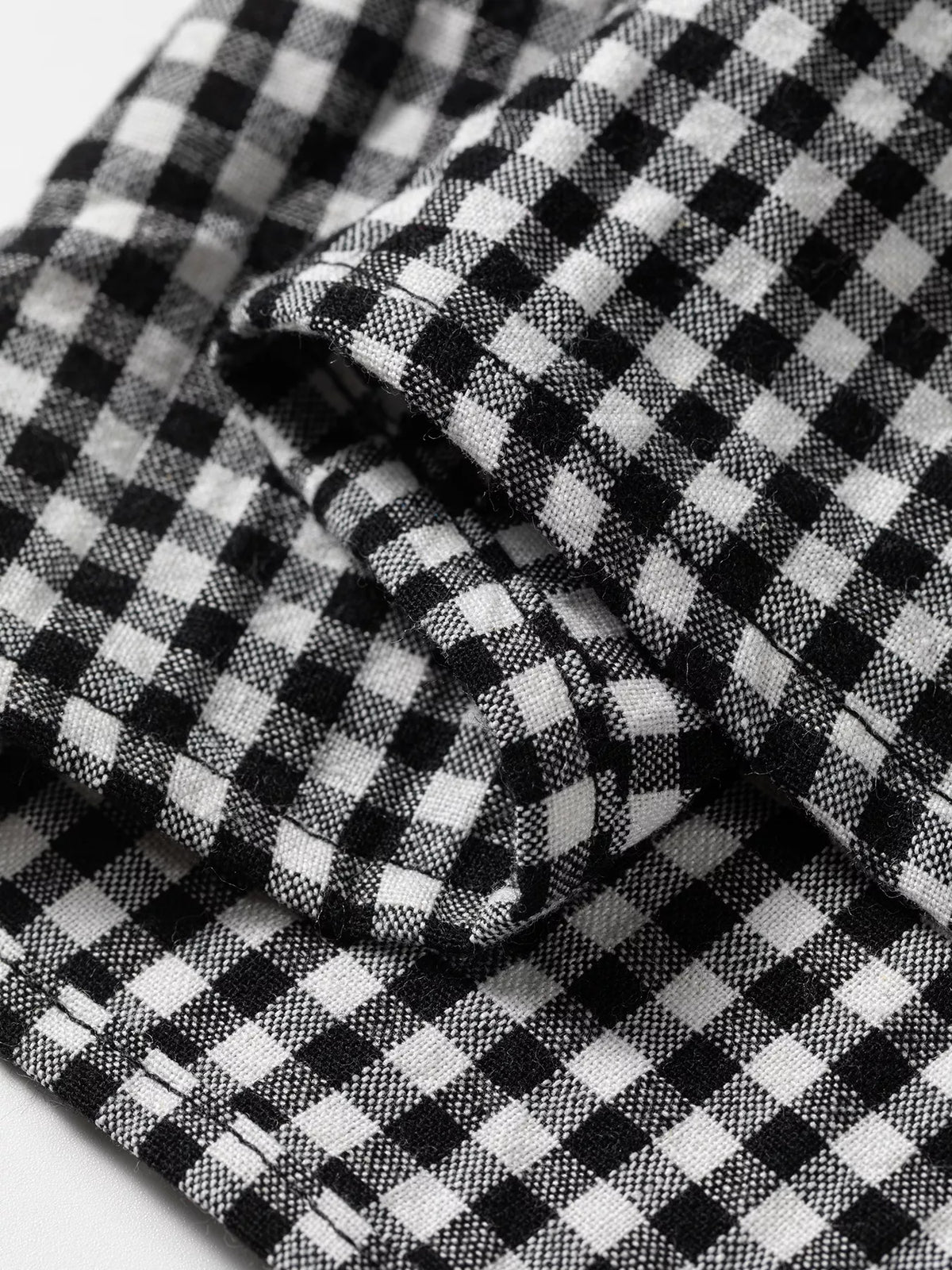 Plaid Shirred Cuff Long Sleeve Round Neck Blouse
