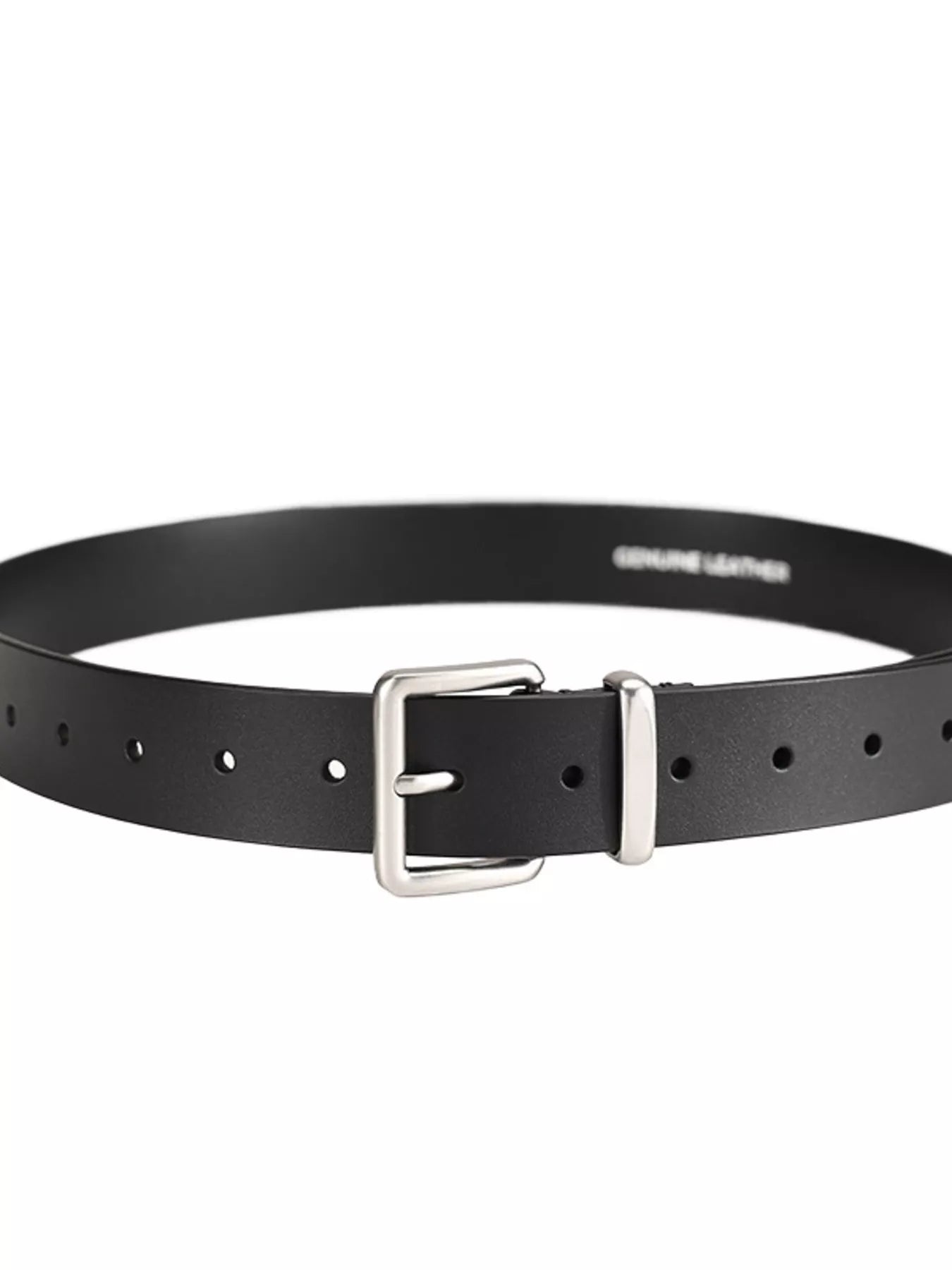 Classic Leather Belt with Buckle