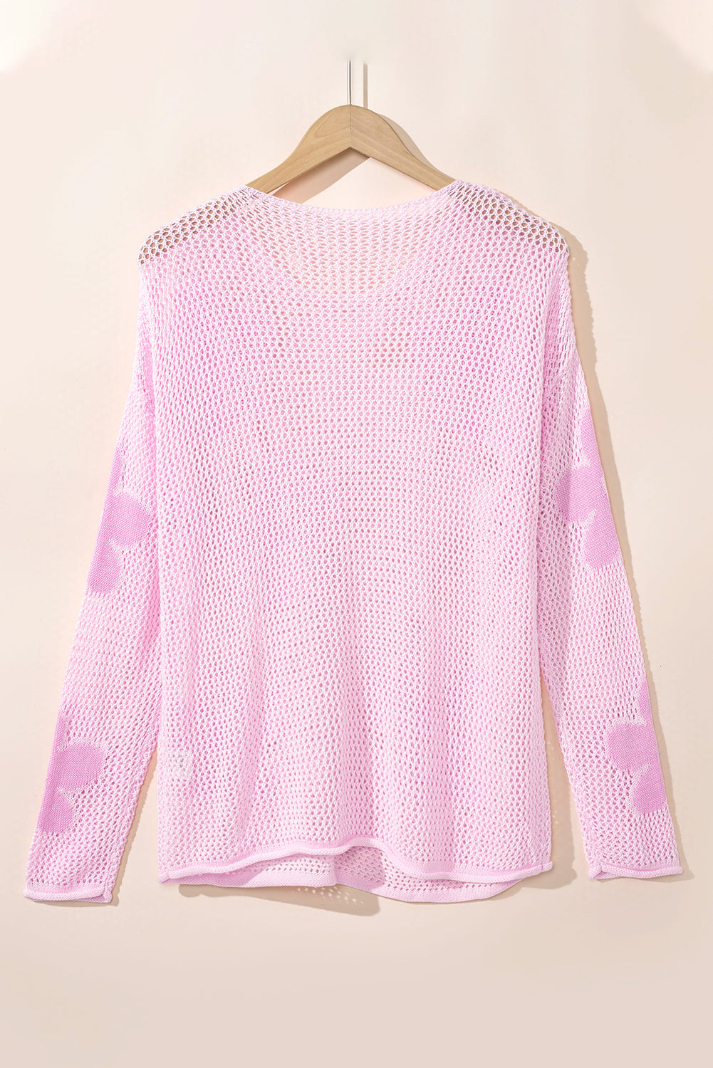 Floral Hollowed Knit Drop Shoulder Pullover Sweater