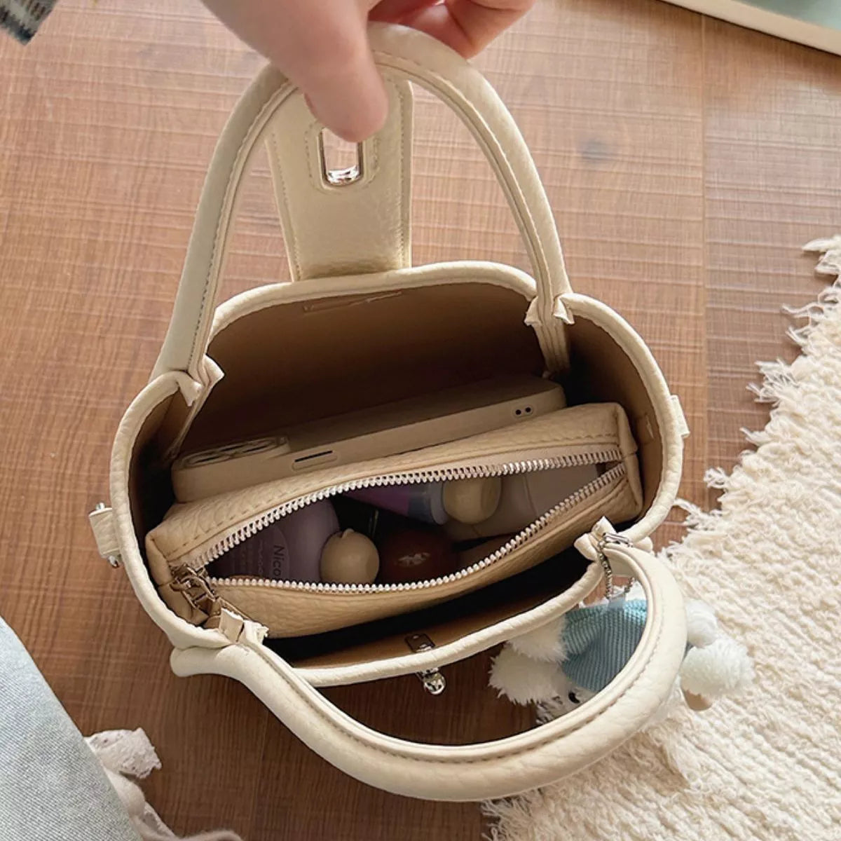 Textured Bucket Handbag