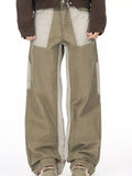 Men's Two-Tone Wide Leg Cargo Pants