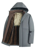 Men's Plus Size Fleece Lined Hooded Winter Coat