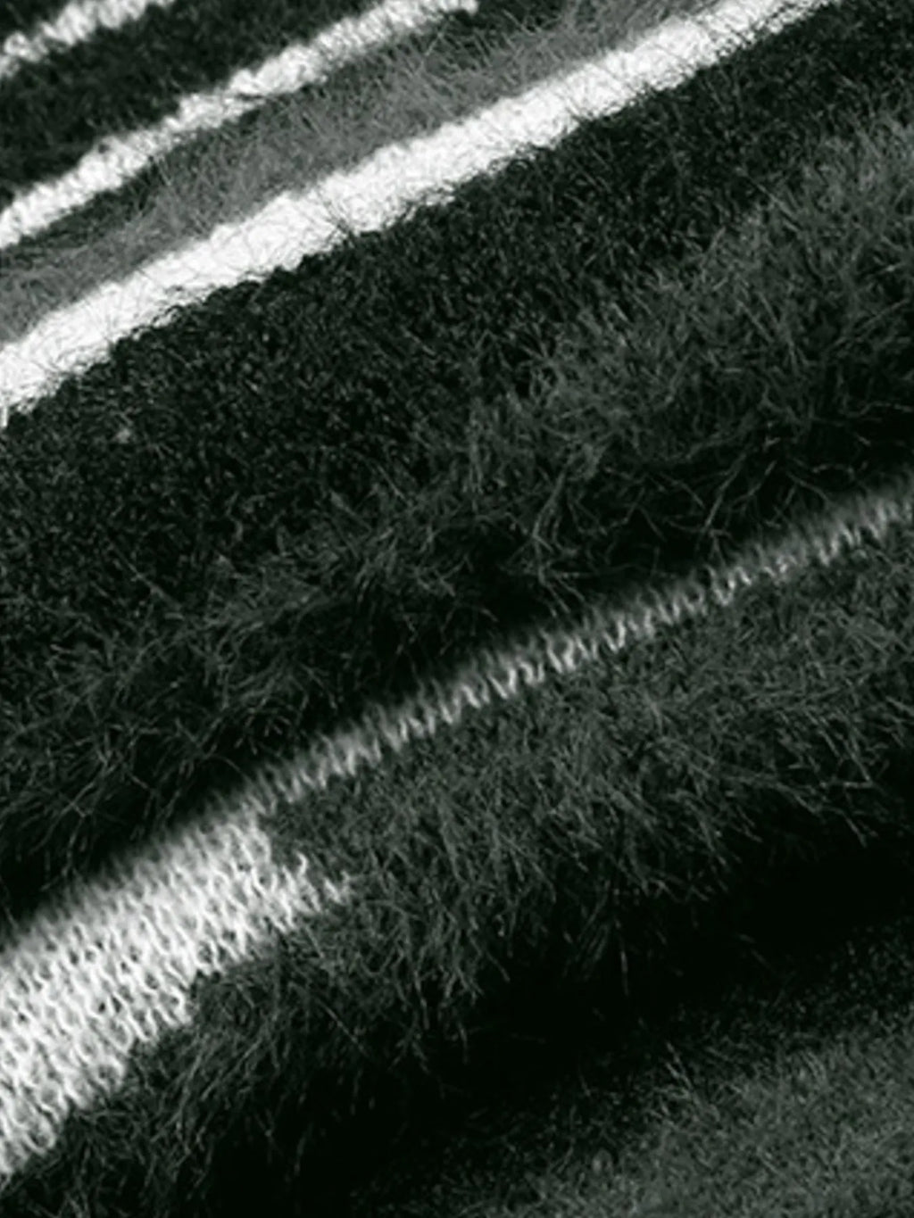 Men's Striped Fuzzy Zip-Up Cardigan