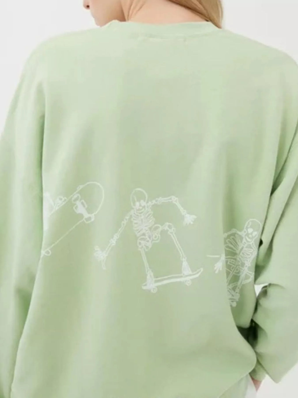 Skeleton Graphic Round Neck Sweatshirt