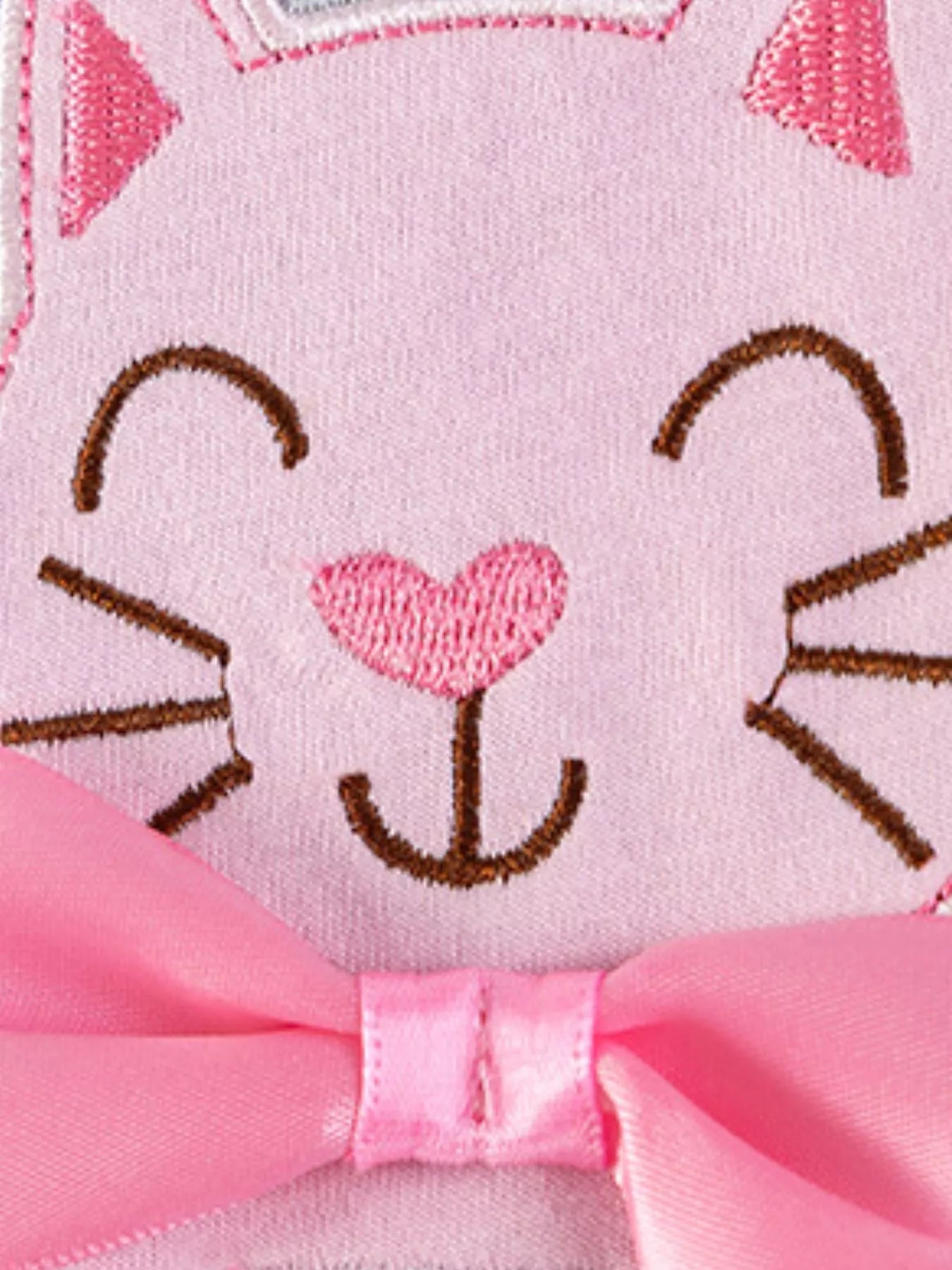 Children's Cute Cat Applique Peplum Top and Striped Leggings Set