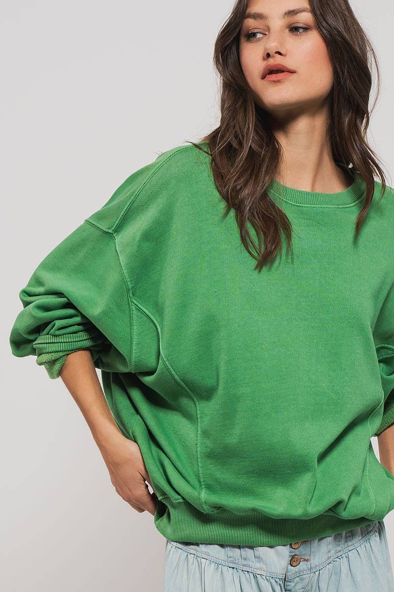 Crew Neck Comfort Washed Sweatshirt