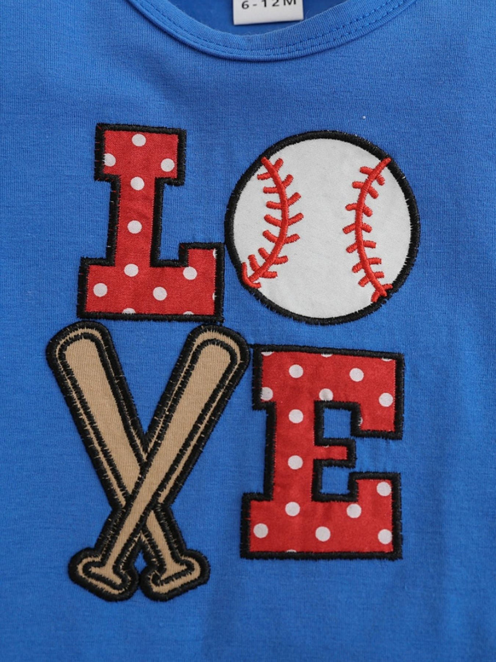 Children's Baseball Love Graphic Ruffle Trim Tee and Shorts Set