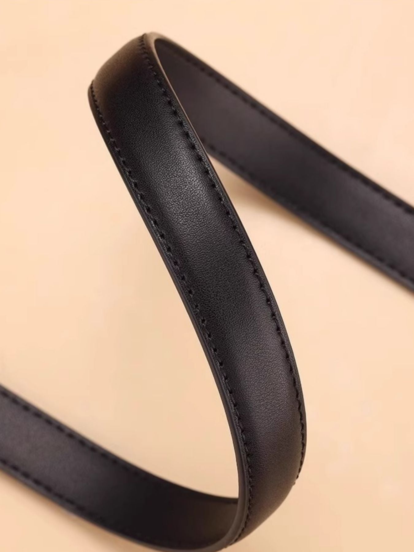 Classic Leather Belt with Silver Buckle