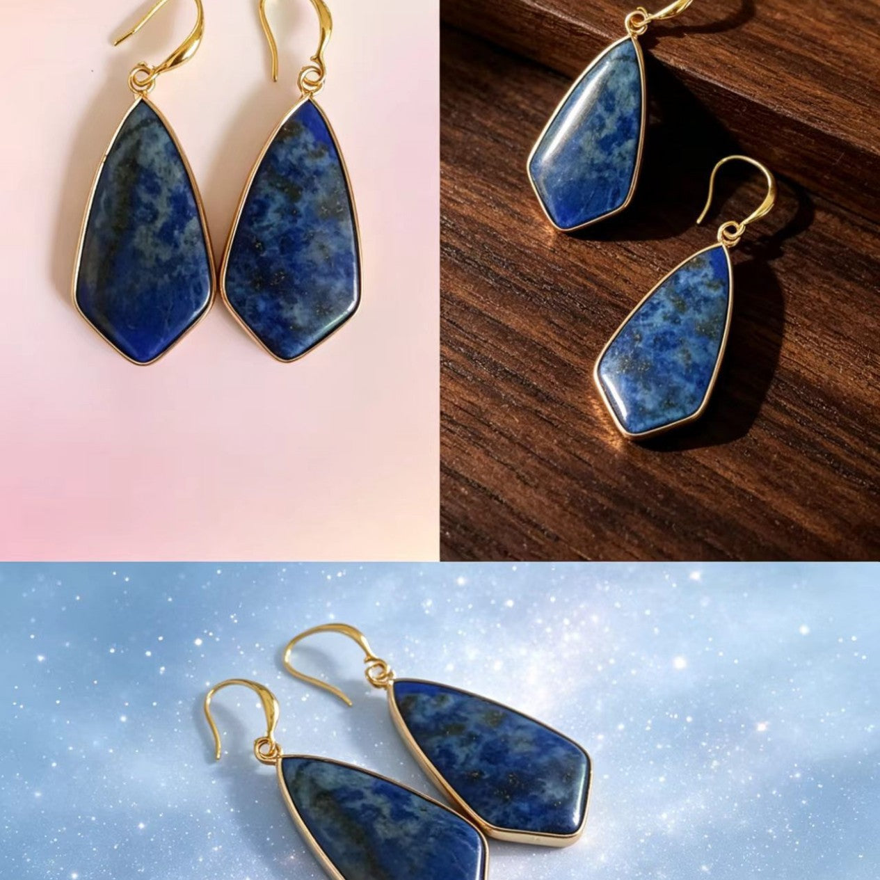 Natural Stone Drop With Edging Irregular-shaped Stone Earrings